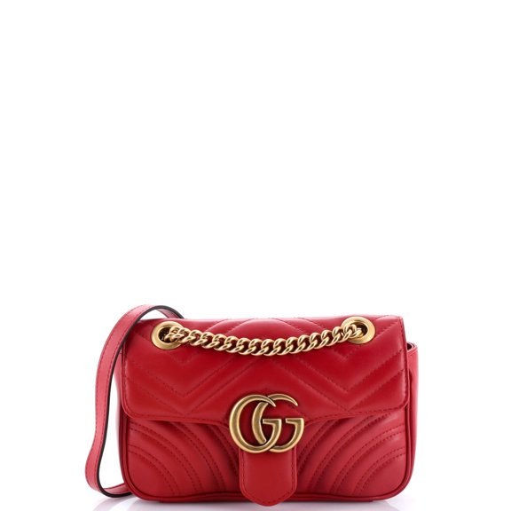 Pre-Owned GG Marmont Flap Bag Matelasse Leather Mini By Rebag