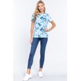 thumbnail image 2 of Saronite Tie-dye Printed Cotton Short Sleeve Jersey Top, Aqua Blue (Women's), 2 of 4