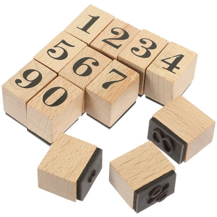 Topbathy Letter Number Stamps Craft Wooden Seal Stamp Wood 1Set
