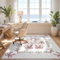 thumbnail image 3 of Design&I 8'x10' Washable Area Rug Snag-Free Circle Tied Seats Ribbon Symmetrical Motifs Pink Shaped for Dining Room, Large Office, Lounge, 3 of 7