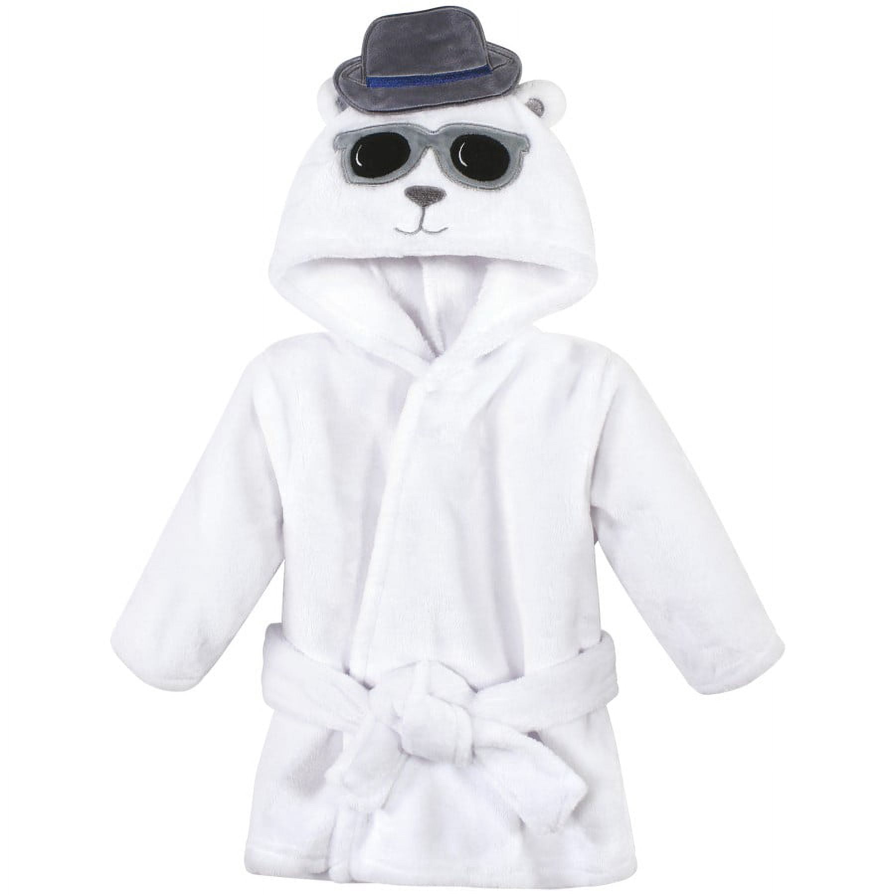 Hudson Baby Infant Boy Plush Bathrobe and Toy Set, Handsome Bear, One Size