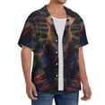 thumbnail image 2 of Balery Garden Meditating Weasel Camisa Casual de Manga Corta con Botones para Hombre, Texturizada, Estilo Cubano, para Playa, Verano-X-Large, 2 of 5