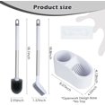 thumbnail image 2 of Toilet Brush and Holder Set,Toilet Bowl Brush + Scrubber Brush,with Removable Hangable Long Handle,Compact Design, Nylon Bristles,Toilet Cleaner Brush for Bathroom RV Toilet Deep Cleaning, 2 of 4