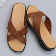 thumbnail image 6 of asdoklhq Slippers for Women Summer,New Car Line Thick Bottom Cross Wedge Heel Half Slippers, 6 of 7