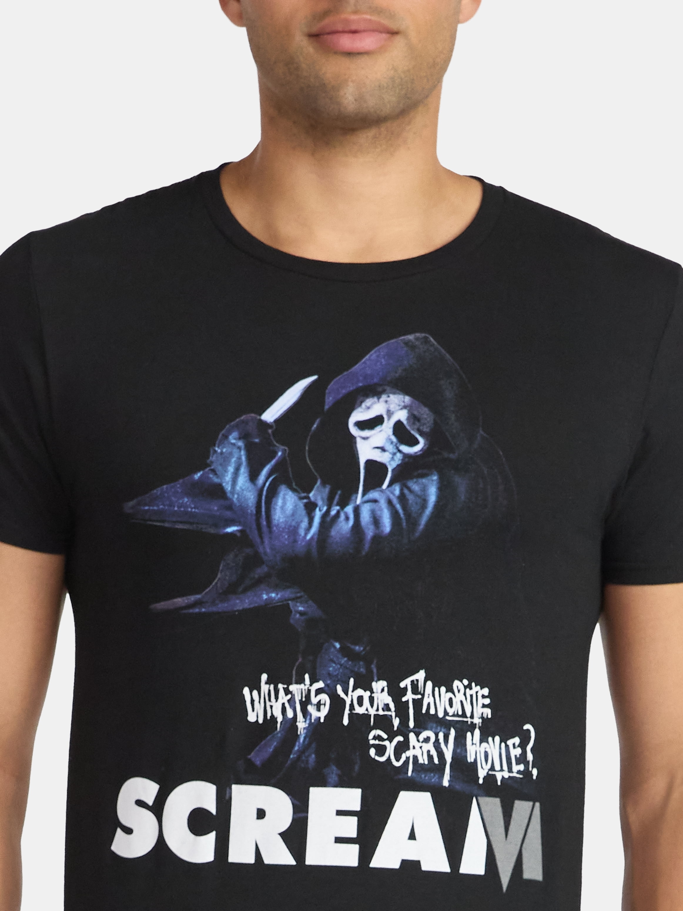 Scream Ghostface Men's and Big Men's Graphic Tee Shirt, Sizes S-3XL