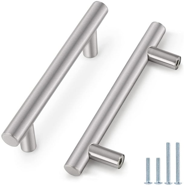 Euro Bar Cabinet Pulls Stainless Steel, Black And Brushed Nickel Kitchen Cabinet Pulls
