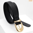 thumbnail image 6 of WHIPPY Women Leather Belt for Jeans Dresses Ladies Belts Black Belt with Gold Buckle, 6 of 7