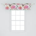 thumbnail image 2 of Peony Window Valance, Watercolor Pastel Flowers Ornament of Spring Nature Blossoms Garden Art, Curtain Valance for Kitchen Bedroom with Rod Pocket, 54" X 18", Pink and Slate Brown, by Ambesonne, 2 of 2