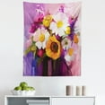 thumbnail image 1 of Gerber Daisy Tapestry, Hand Painted Floral Gerbera Daisy Sunflower and Green Leaf Bouquet Still Life, Fabric Wall Hanging Decor for Bedroom Living Room Dorm, 5 Sizes, Multicolor, by Ambesonne, 1 of 1