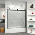 thumbnail image 3 of Transolid BRP606208C-T-MB 62" High X 60" Wide Bypass Frameless Shower Door - Black, 3 of 7