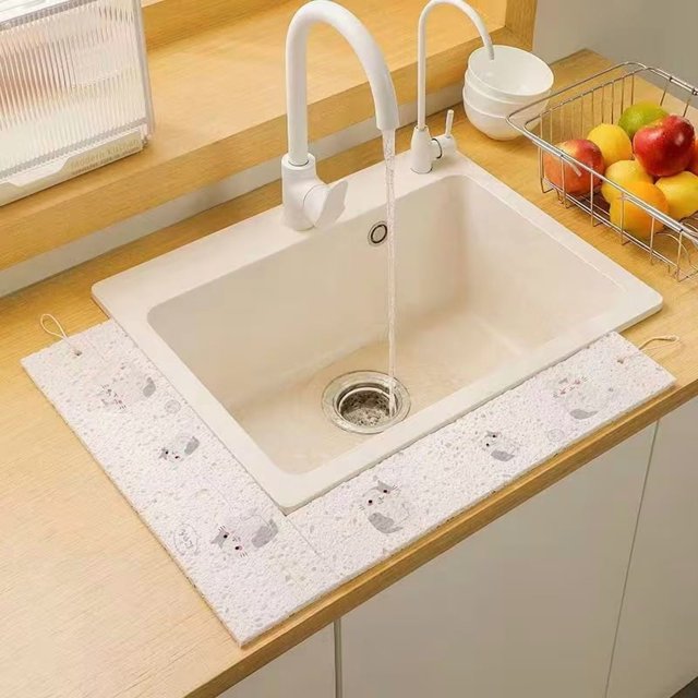 1 unidad, fregadero de cocina, pulpa de madera, algodón, almohadilla de esponja absorbente larga, fregadero, lavavajillas, mesa, herramienta mágica absorbente, esponja de agua