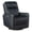 Dark Blue, variant on Beaumont Lane Swivel Power Recliner with Power Headrest in Blue Leather
