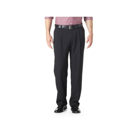 Haggar Men's E-CLO Stria Pleat Front Dress Pant Classic Fit (Best Dress Pants For Men)