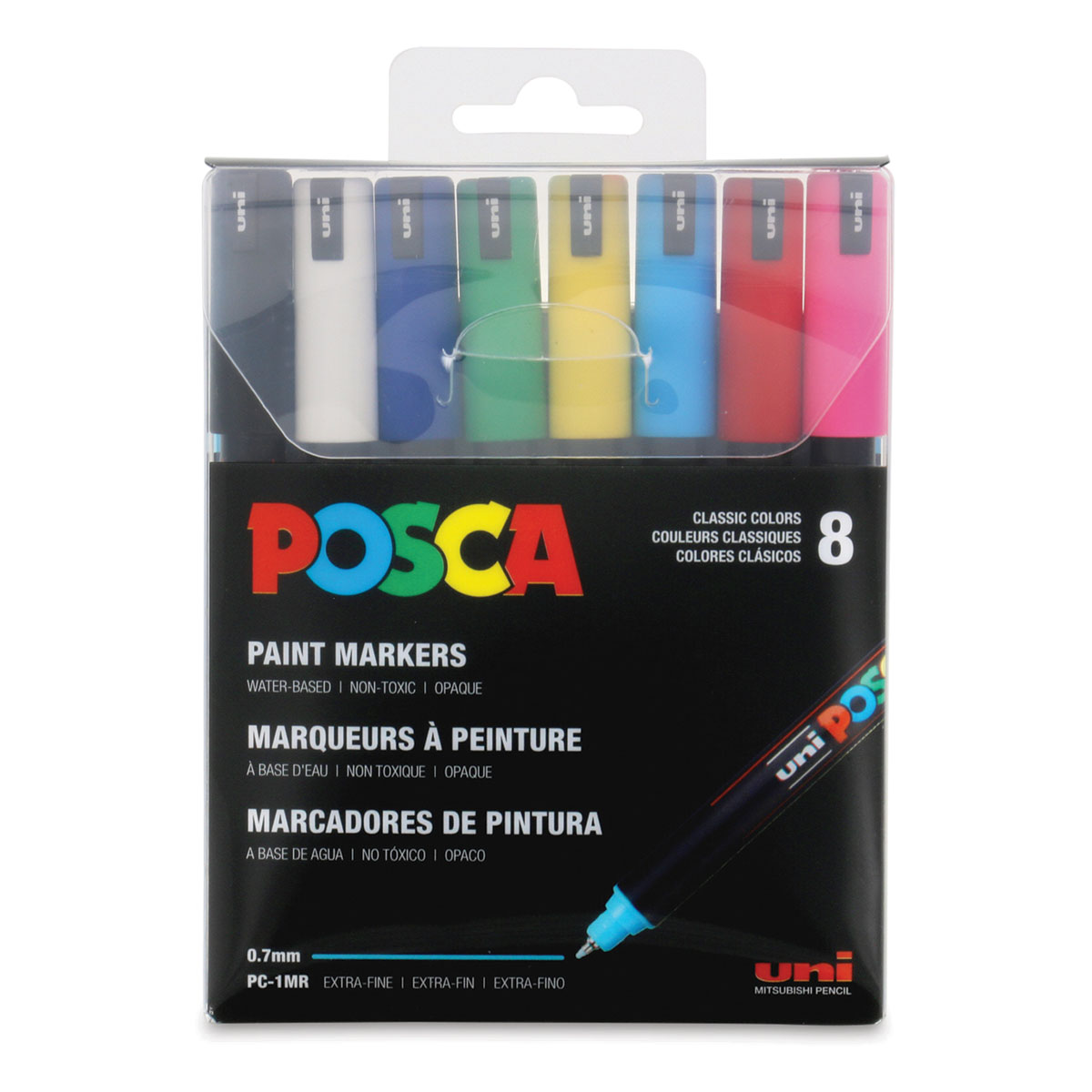 POSCA 8Color Paint Marker Set, PC3M Fine, Glitter Colors Walmart