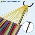 thumbnail image 2 of Hamac Double avec Support en Acier Robuste – Portable, Gain de Place, Capacité de 500 Lb, Polyester-Coton Confortable pour Intérieur/extérieur, Patio, Jardin, Sac de Transport – Rayures Arc-en-Ciel Jaunes, 2 of 6