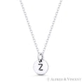thumbnail image 2 of Initial Letter "Z" Engraved Tiny 11x8mm (0.4"x0.3") Circle Pendant in .925 Sterling Silver, 2 of 3