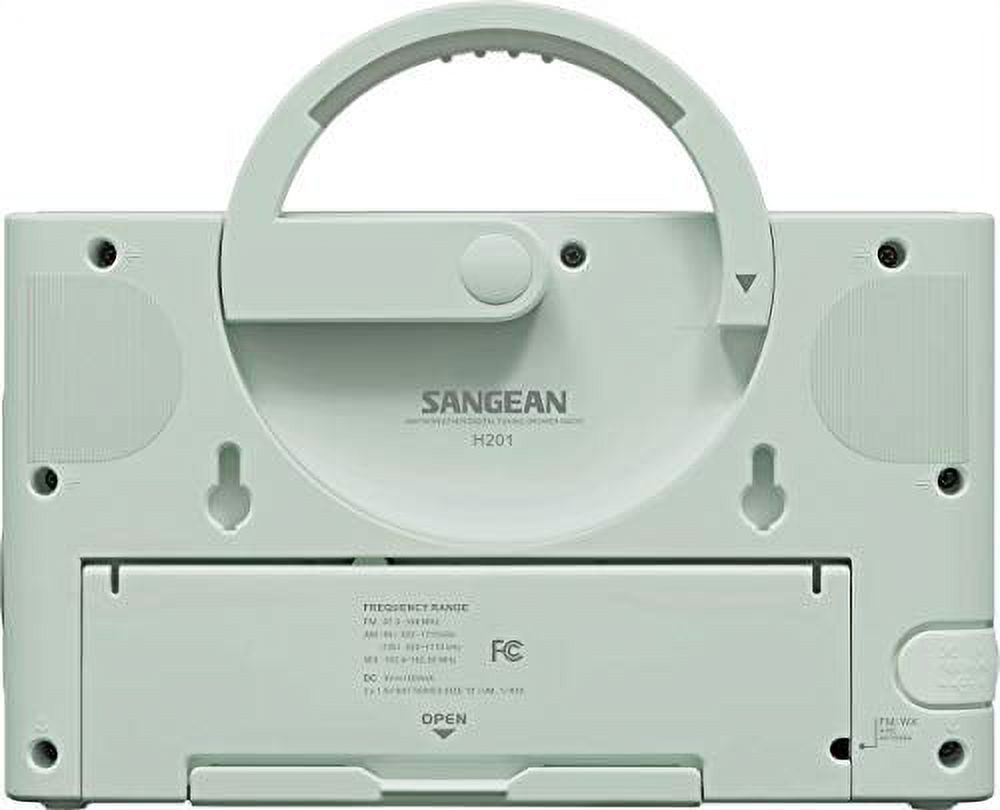 Sangean H201 Portable AM/FM/Weather Alert Digital Tuning Waterproof Shower Radio Turquoise,Light Blue - image 2 of 3