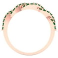 thumbnail image 5 of 0.495 ctw Wedding Band for Women - 14K Rose Gold Simulated Emerald Stackable Eternity Ring, 5 of 6