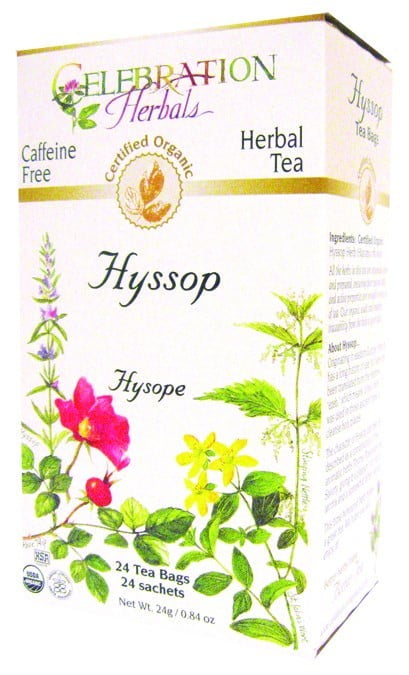 Celebration Herbals Organic Hyssop Tea Caffeine Free 24 Herbal Tea Bags