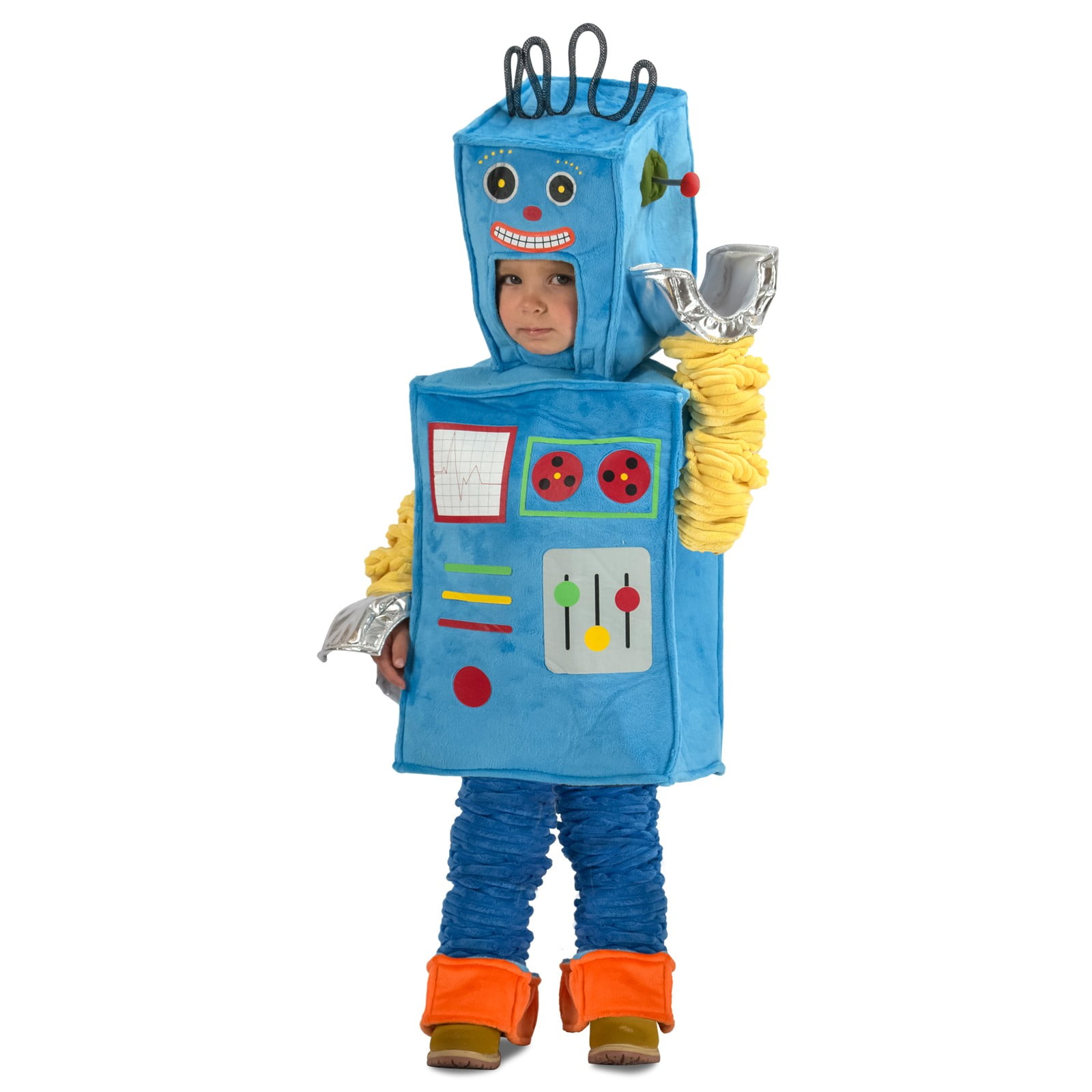 Mens Ladies Pixel Robot Computer Game Funny Fancy Dress Costume Outfit 