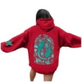 thumbnail image 3 of Bibifish Womens Hoodies Ocean Protection Graphic Printed Hoodies Drawstring Funny Graphic Long Sleeve Hooded Sweatshirts With Pockets, 3 of 7