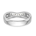 thumbnail image 5 of Solid 14k White Gold Champagne and White Diamond Wedding Band Ring Size 5 (.225 cttw.), 5 of 8