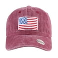 thumbnail image 3 of Falari USA Flag Embroidered Baseball Cap, Low Profile Adjustable Dad Hat, 100% Cotton, Pre-Washed - Burgundy, 3 of 6
