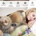 thumbnail image 3 of Shiartex  Easter Blanket, Easter Decorations for Home Throw Blankets, Easter Bunny Tulip Eggs Decor Indoor, Happy Easter Holiday Soft Blanket, Easter Gifts for Him Her White, 3 of 6