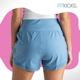 thumbnail image 3 of FITKICKS Airlight Soft Track Shorts with Liner and Mesh Pockets Mid-Rise Waist, Blue Large (Women’s), 3 of 8
