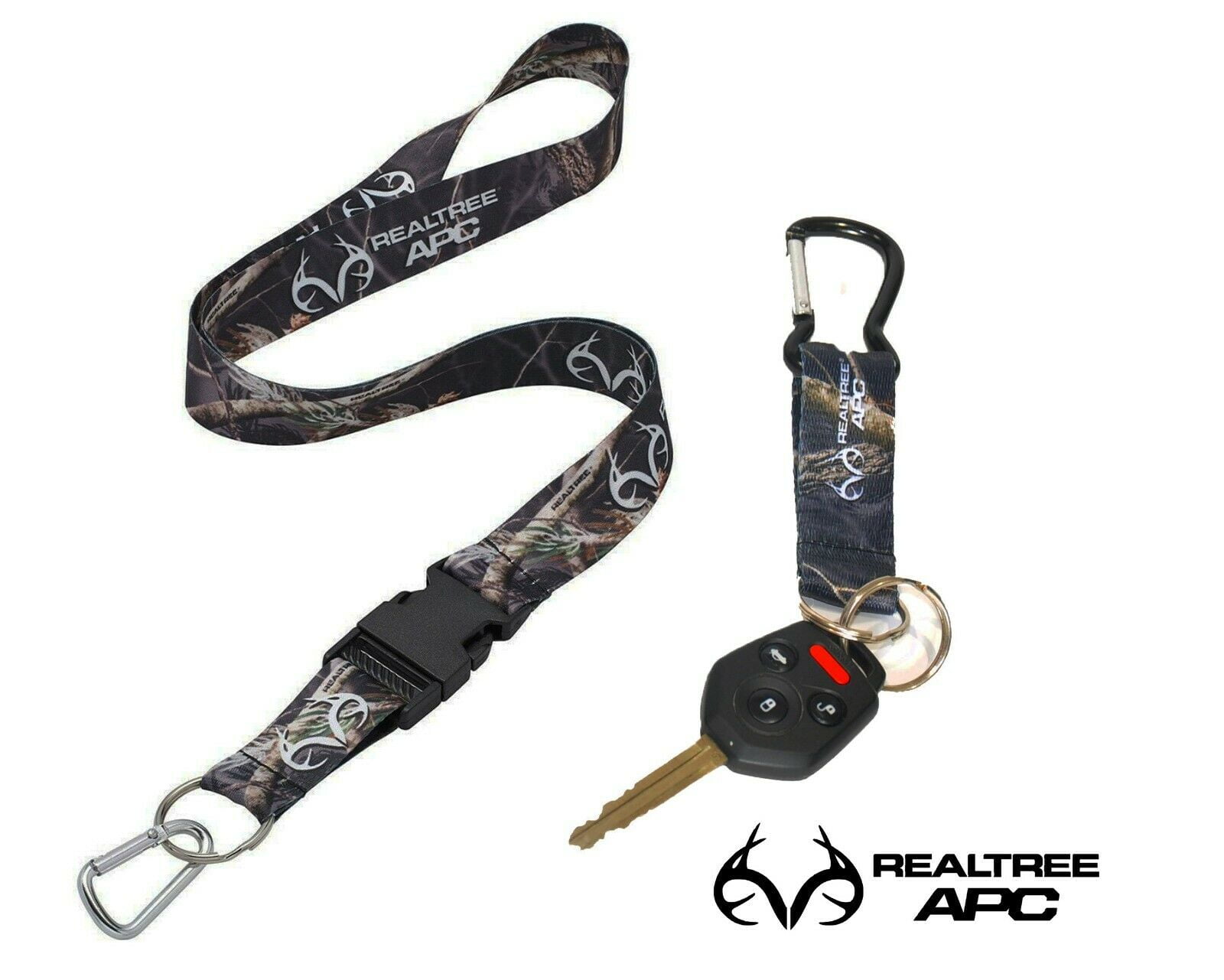 Realtree Edge Camo Neck Lanyard  With Deatchable Key Ring & Carabiner 