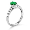 thumbnail image 3 of Gem Stone King 10K White Gold Green Nano Emerald Solitaire Engagement Ring for Women (0.60 Cttw, Oval 7X5MM, Gemstone May Birthstone, Size 7), 3 of 4