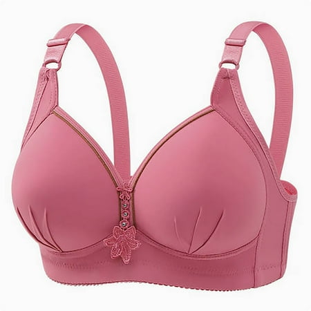NTACZA Full Coverage Women s Bras Push-Up Red Plus Size Bralette Wire-Free Solid Everyday Bras Sports Bras for Teens S