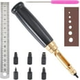 thumbnail image 7 of Japanese Screw Punch Black Wood Handle Belt Hole Puncher Adjustable Automatic Punching Tool with 6 Tips Size (1.5mm/2mm/2.5mm/3mm/3.5mm/4mm), 7 of 7