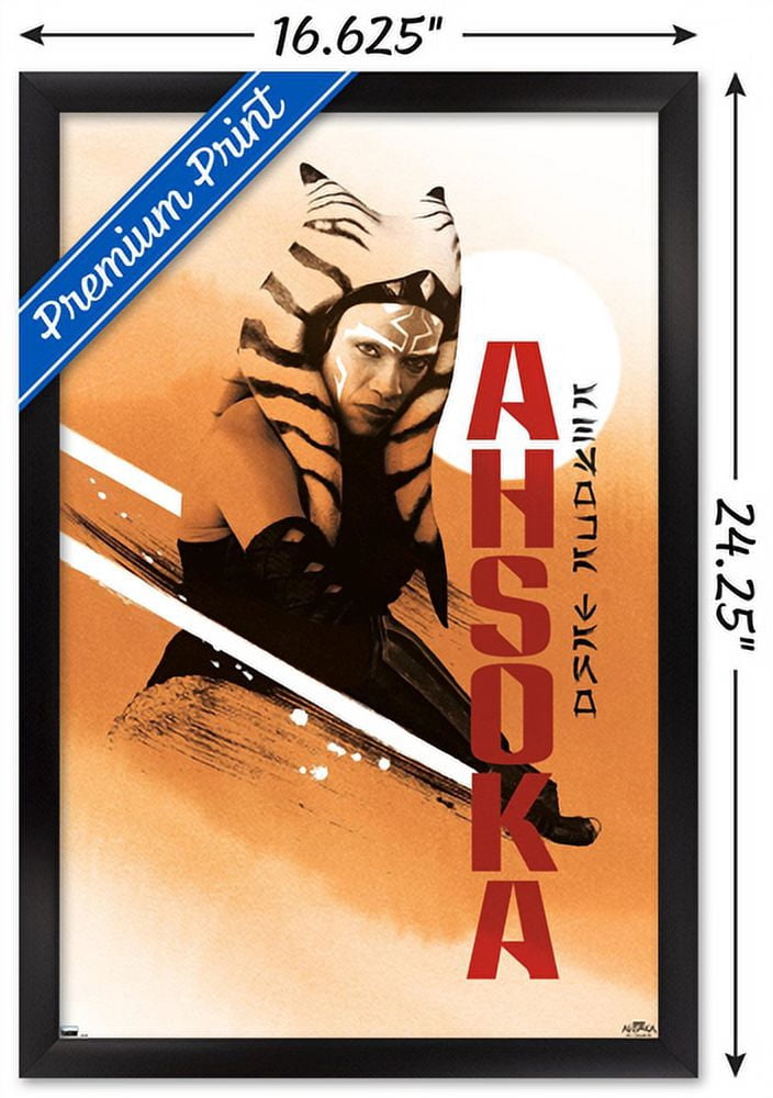Star Wars: Ahsoka - Double Lightsabers Wall Poster, 14.725" x 22.375" Framed