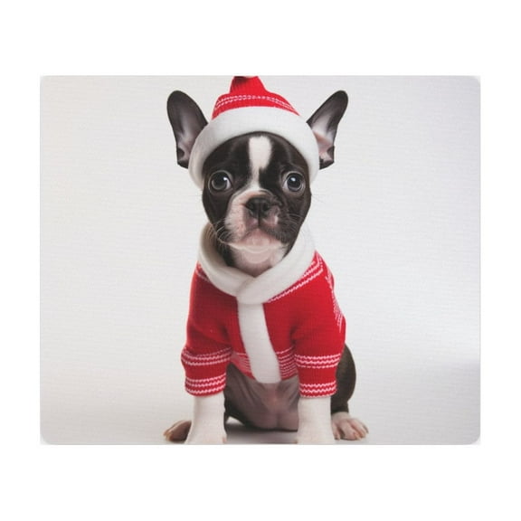 DistinctInk Mouse Pad - 1/4" Foam Rubber - Boston Terrier Puppy