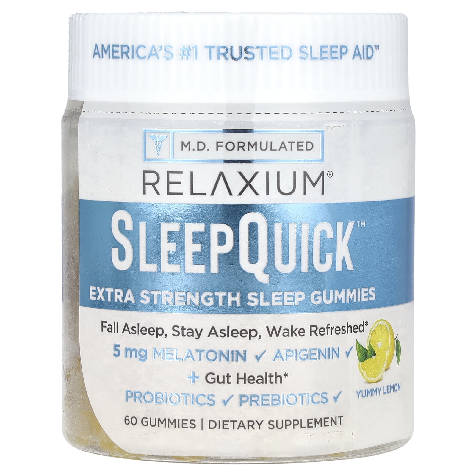 Relaxium Extra Strength Yummy Lemon 5 mg Sleep Quick 60 Gummies