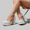 White, variant on Women's Ankle Strap Platform High Chunky Block Heels Square Toe Solid Color Wedding Party Prom Festival Pumps