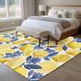 thumbnail image 4 of Hand Drawn Lemon Area Rugs 8'x10', Washable Small Throw Rugs for Living Room Patio, Blue Leaves Summer Tropical Botanical Indoor Outdoor Rug Non-Slip Low Pile Carpet Runner Reversible Floor Mats, 4 of 8