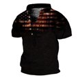 thumbnail image 1 of Men's Vintage Outdoor Hiking Short Sleeve Printed T-Shirt Breathable Button V Neck Short Sleeve Top M, 1 of 3