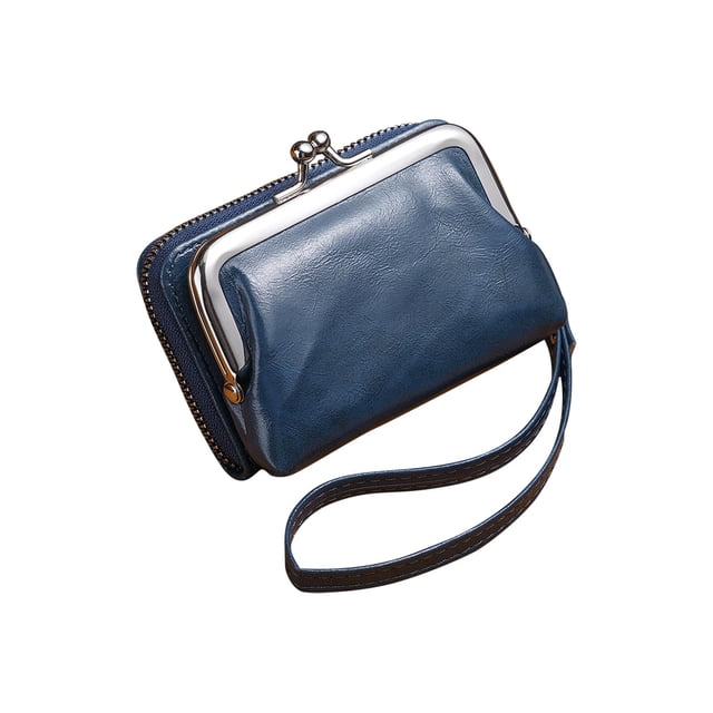 E Ladies Coin Purse Zipper Pouch Snap Closure Handbag Small Wallet Clutch Pocket Organizer