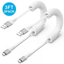 Hootek USB C Cable 3ft 2 Pack, Type C Coiled Charging Cord USB C to USB A Cable 3ft, Coiled Type C Charging Cable USB-C Cable Cord Charging and Data Cable Compatible with Samsung Android,White