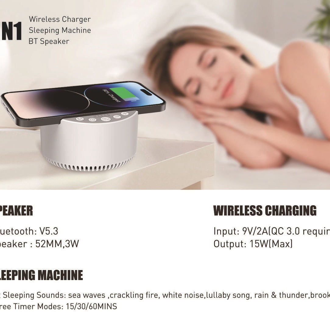 Tancola Baby Sleep White Noise Machine with Wireless Charge and  Bluetooth Speaker