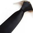 thumbnail image 2 of Jinsinto Men's Ties Solid Pure Color Plain Formal Black Ties For Men, 2 of 5