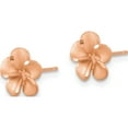 thumbnail image 2 of 14K Two-Tone Rose Rhodium Diamond-Cut Plumeria With Yellow Gold Post Earrings (8.5 X 8.5) Made In United States tl1116r, 2 of 5