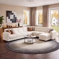 thumbnail image 3 of Bonzy Home Convertible Sectional Sofa Modular Sofa with Ottoman, Freely Combinable Configurable Couch for Living Room Oat, 3 of 8