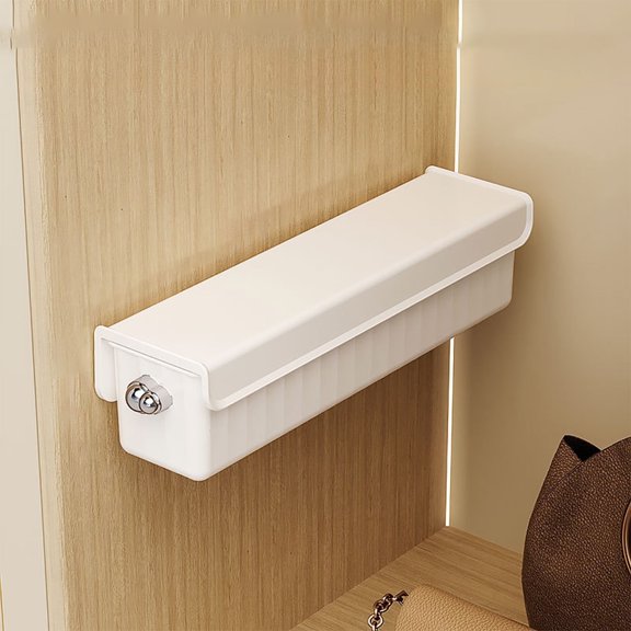 Wall Mounted Underwear & Socks Organizer with 3 Compartments | Plastic Storage for Closet & Bathroom | Includes 2 Wall Stickers | White or Beige