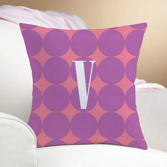 Personalized Purple Polka Dots Pillow