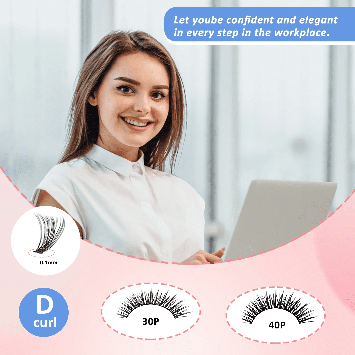 HCUSIHFEW  Lash Extension Kit 640pcs Individual Lashes Cluster Eyelash Extension Kit 30D+40D 9-16mm Mixed Color Lashes
