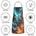 thumbnail image 6 of Yiaed Blue Dragon And White Tiger Print Kitchen Apron with Hand Wipe Pockets,Big Pocket,Aprons for Women with Pockets, Waterproof for Cooking Baking, 6 of 7
