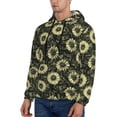 thumbnail image 3 of Uemuo Sunflowers Pattern Men's Hoodie - Casual Pullover Hoodie with Kangaroo Pocket, Stylish Hooded Sweatshirt for Everyday Wear-X-Large, 3 of 7